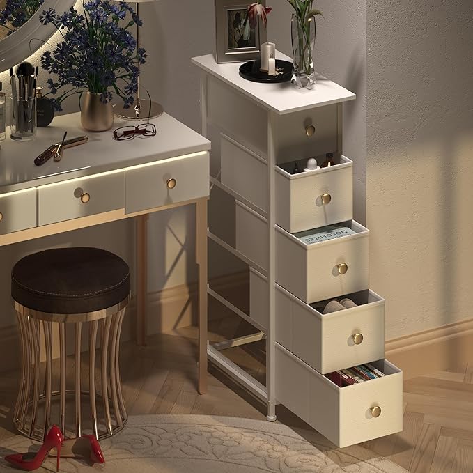 GiftGo Narrow Dresser Cabinet Vertical Slim Dresser Chest of Drawers Skinny