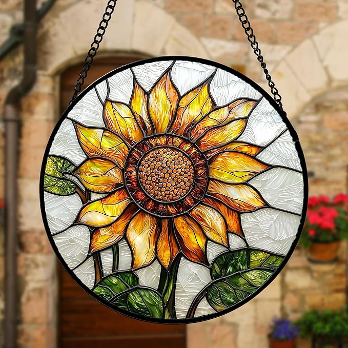 DASTOLL Stained Glass Window Hanging