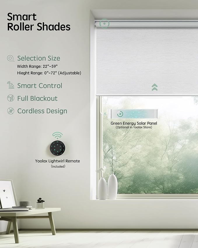 Yoolax Motorized Blinds with Remote, Automatic Window Blinds Directly