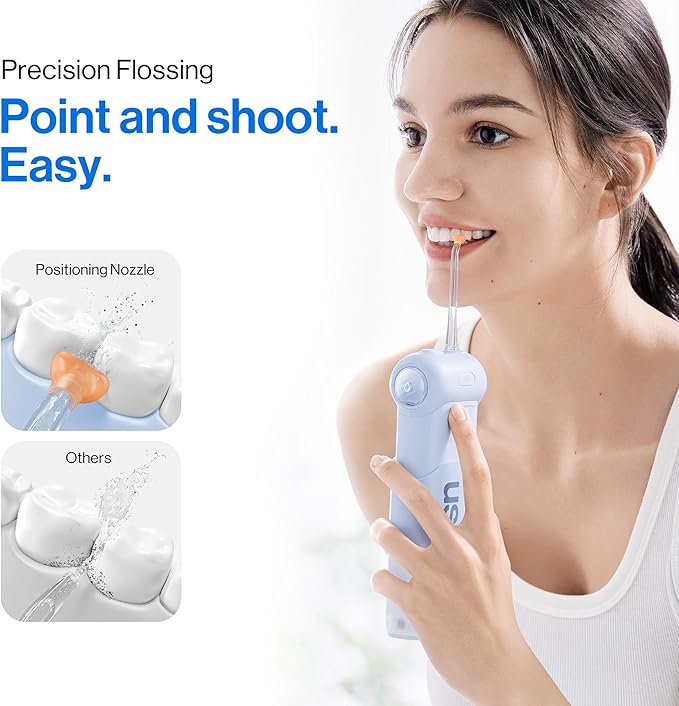 usmile C10 Portable Water Flosser – Travel-Friendly, 95-Day Battery, 4 Modes