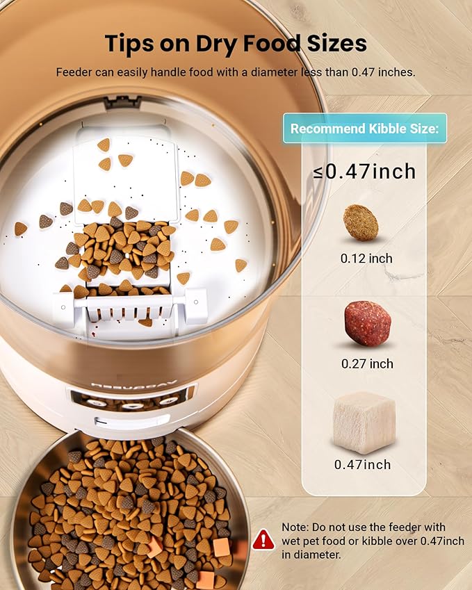 Automatic Cat Feeder for 3 Cats, 6L/25 Cup Cat Food Dispenser