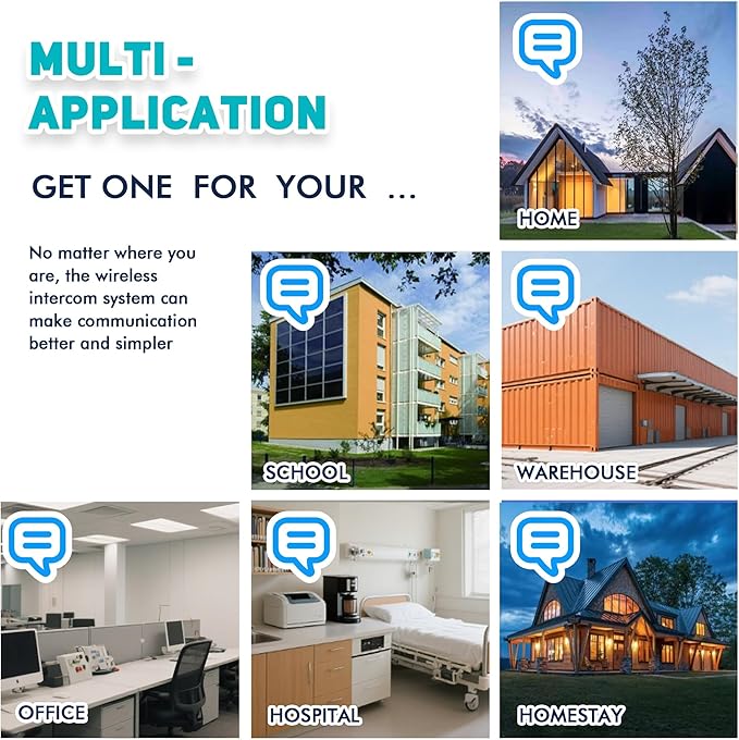 UniTalk Wireless Intercoms for Home & Office, Two-Way Real-time Full-Duplex