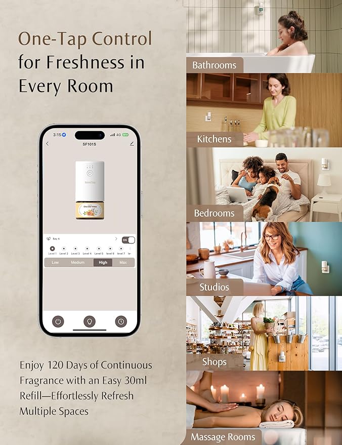 SF101S Pro Smart Plug In Air Freshener, Waterless Essential Oil Diffuser