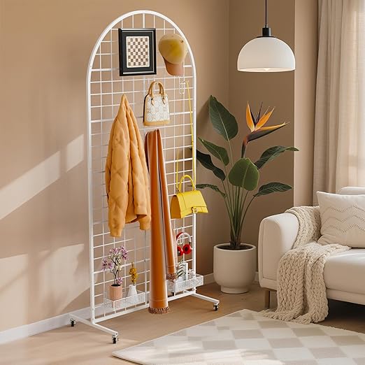 VGMiu Grid Wall Panel 1PCS Display Stand 2.6' x 5.8' FT White Grid Wall Panels
