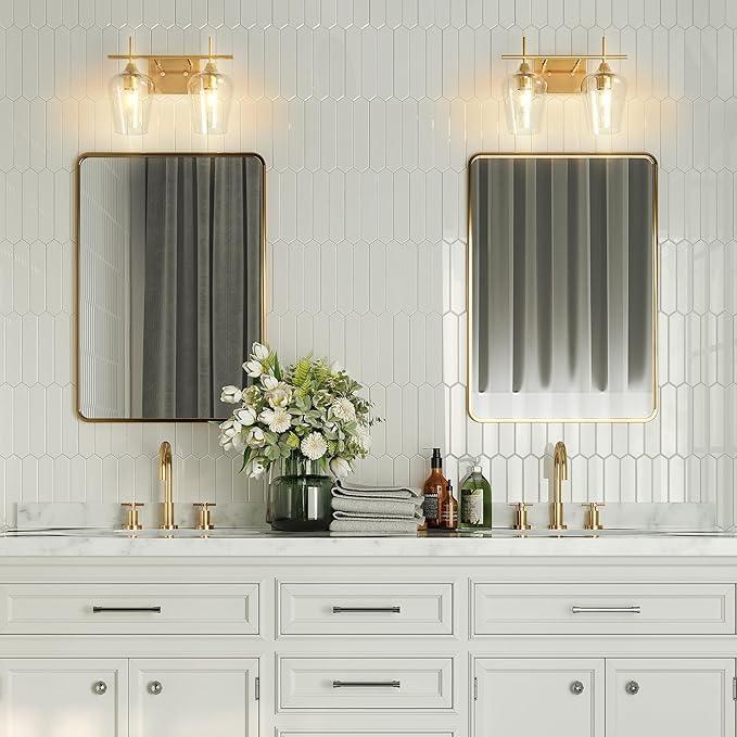 VONLUCE Bathroom Vanity Light, 2-Light Bathroom Light Fixture Over Mirror