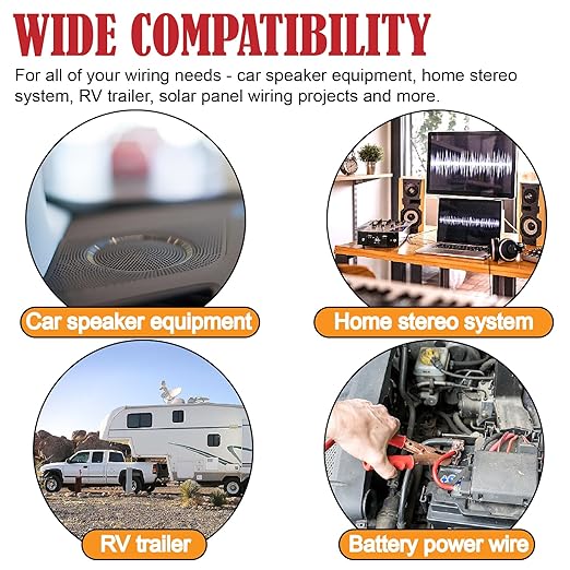 1/0 Gauge Wire Copper Clad Aluminum CCA Primary Automotive Wire, Battery Cable