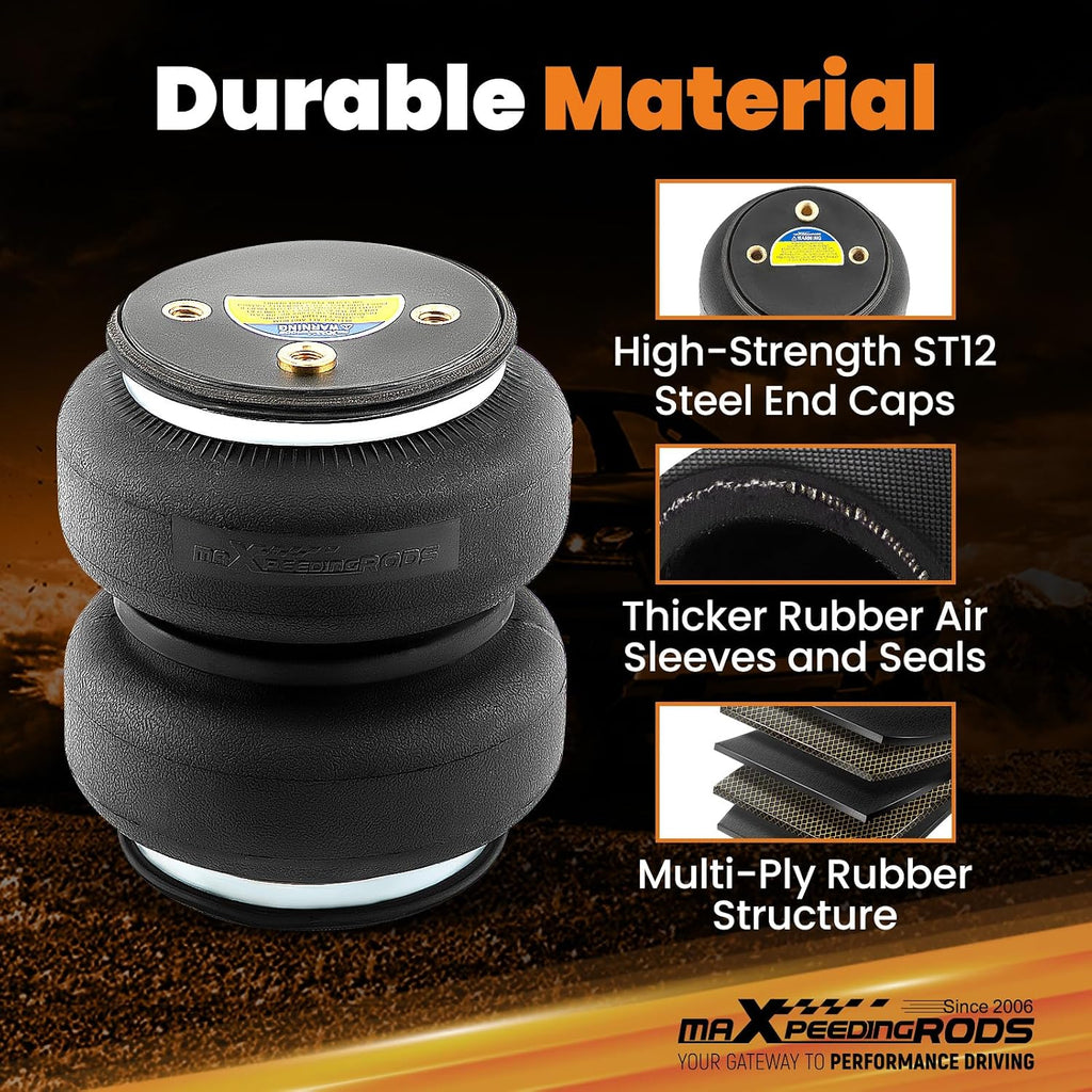 maxpeedingrods 5000 lbs rear air suspension bag kit, close-up detail