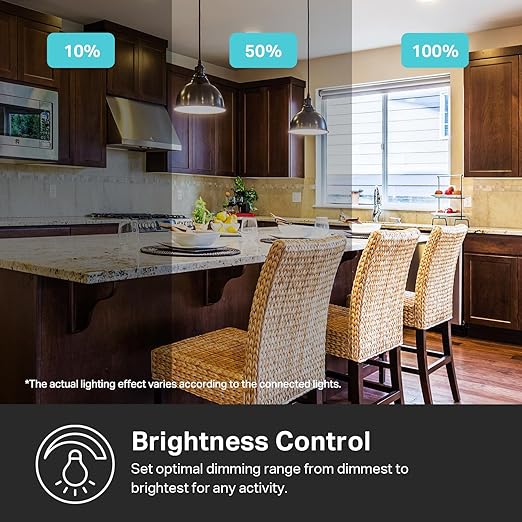 Kasa Smart Dimmer Switch HS220P3, Single Pole, Needs Neutral Wire, 2.4GHz Wi-Fi