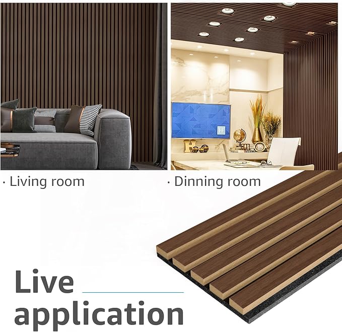 Art3d 6-Pack Acoustic Wood Slat Wall Panels