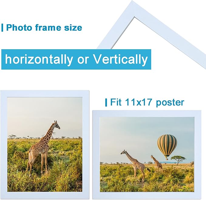 TKYGU 11x17 Picture Frame Set of 3, Wooden Frame 11by17 Wall Gallery Poster