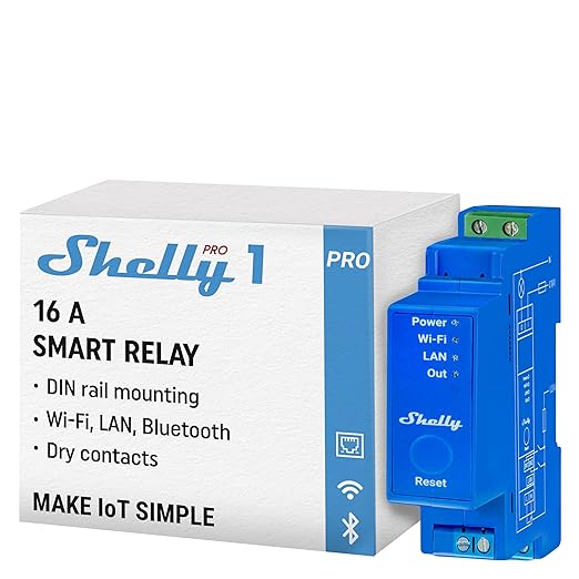 Shelly Pro 1 | Wi-Fi & LAN, 1-Channel Smart Relay Switch | Home Automation |