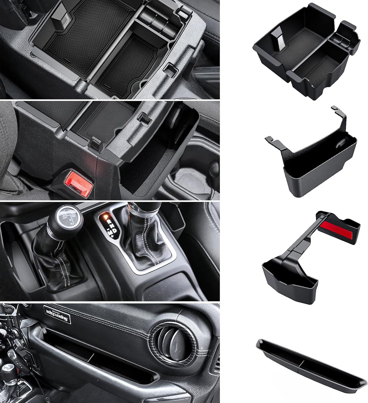 Eamplest Center Console Organizer for Jeep Wrangler & Gladiator 2018-2023