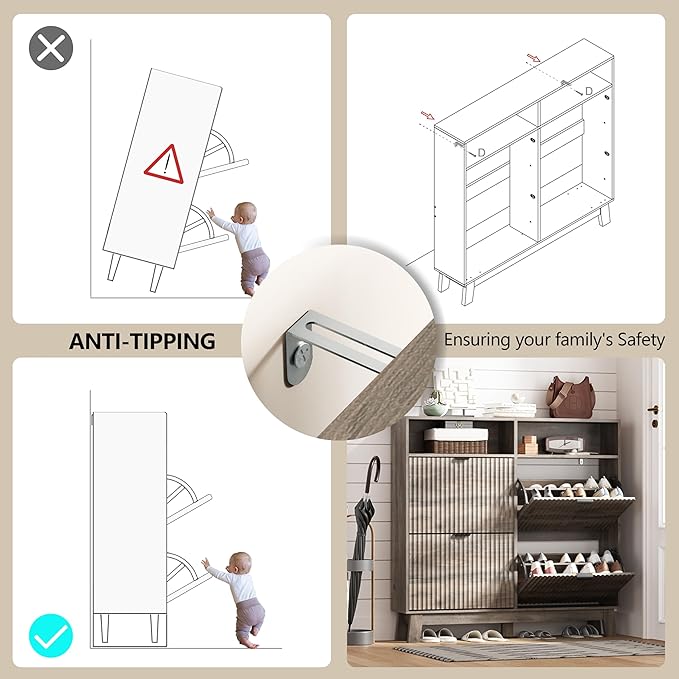 Shoe Cabinet Storage for Entryway