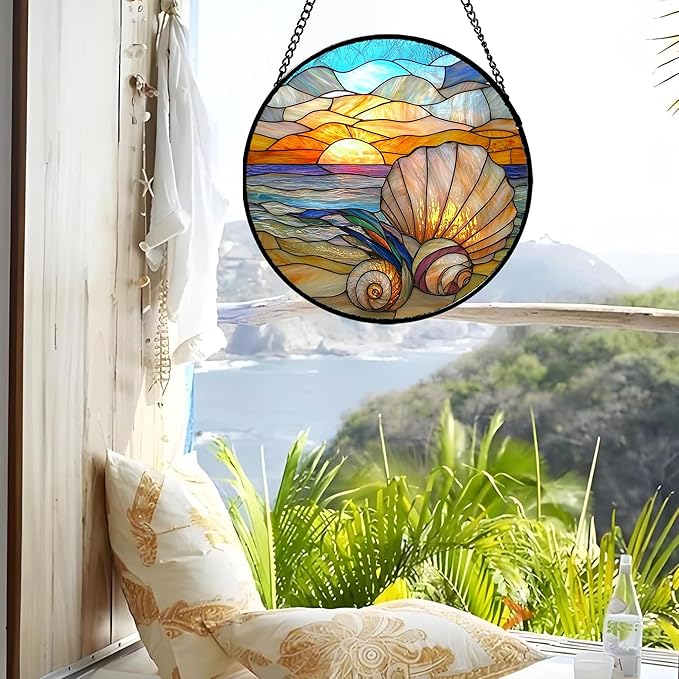 AMDERVEN Stained Glass Window Hanging