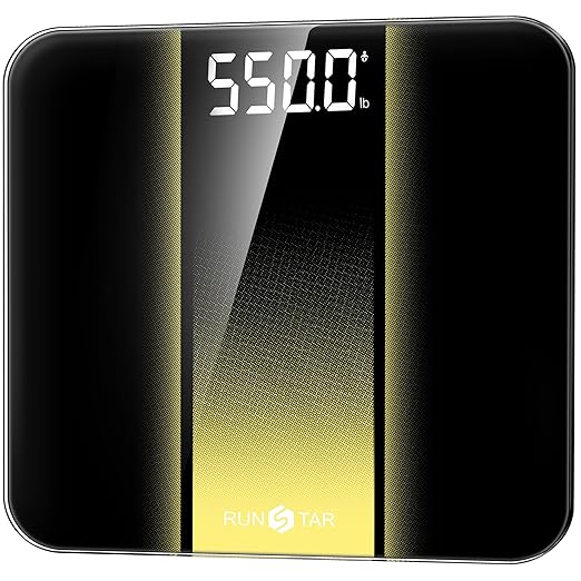 RunStar Scale for Body Weight 550lbs, 13-Inch Digital Bathroom Scale