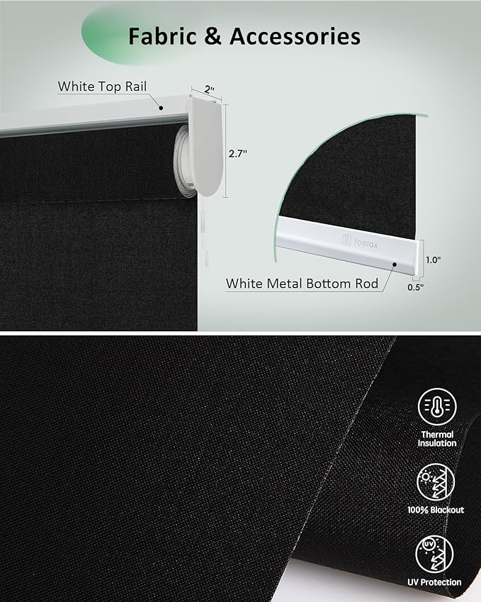 Yoolax Motorized Blinds App Control, Cordless Automatic Shades Roller Window
