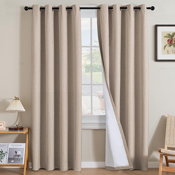 H.VERSAILTEX Linen Curtains 100% Blackout Curtains