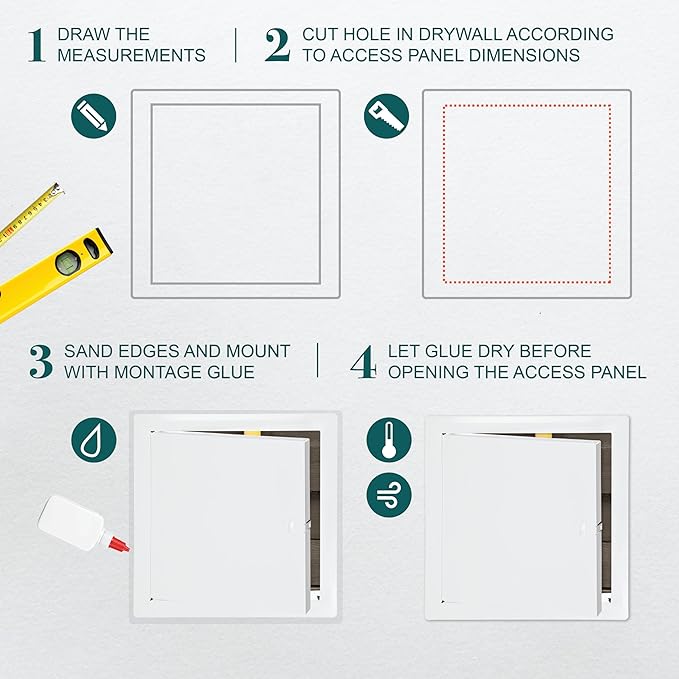10" x 10" White Metal Access Door. Plumbing, Electricity, Alarm Wall Access
