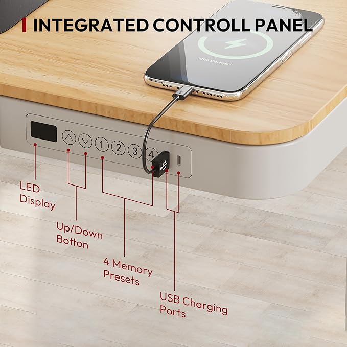 SANODESK Standing Desk with Drawer, Electric Height Adjustable Home Office Desk