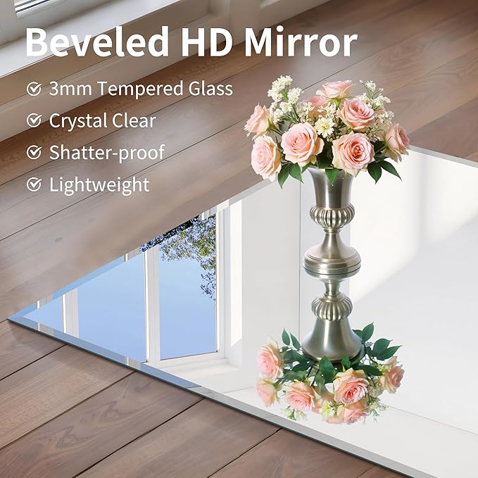 CILIBER Beveled Bathroom Mirror, 24x40 Large Frameless Mirrors