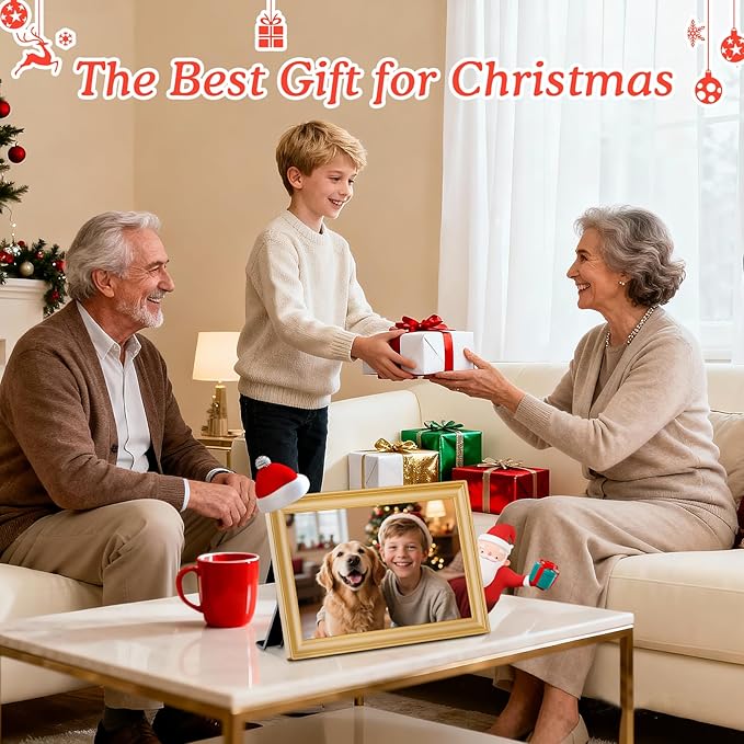 Frameo 10.1 Inch WiFi Digital Picture Frame, 1280x800 HD IPS Touch Screen Photo