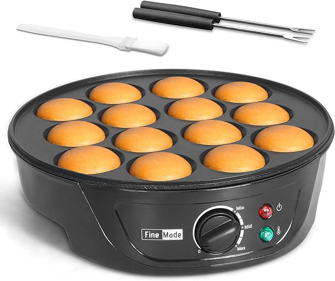 Non Stick Mini Pancakes Maker Machine, Electric Poffertjes Pan