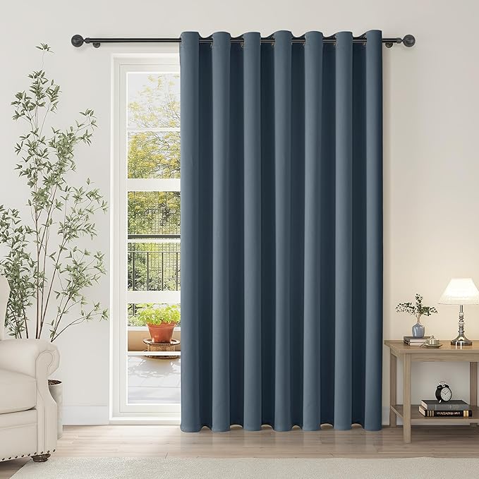 ChrisDowa Room Divider Curtain 120 Inches Long, Wide Blackout Sliding Door