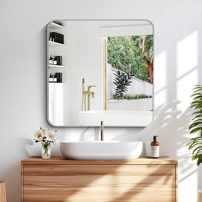 30" x 30"Bathroom Mirror, Decorative Rectangular Vanity Mirror