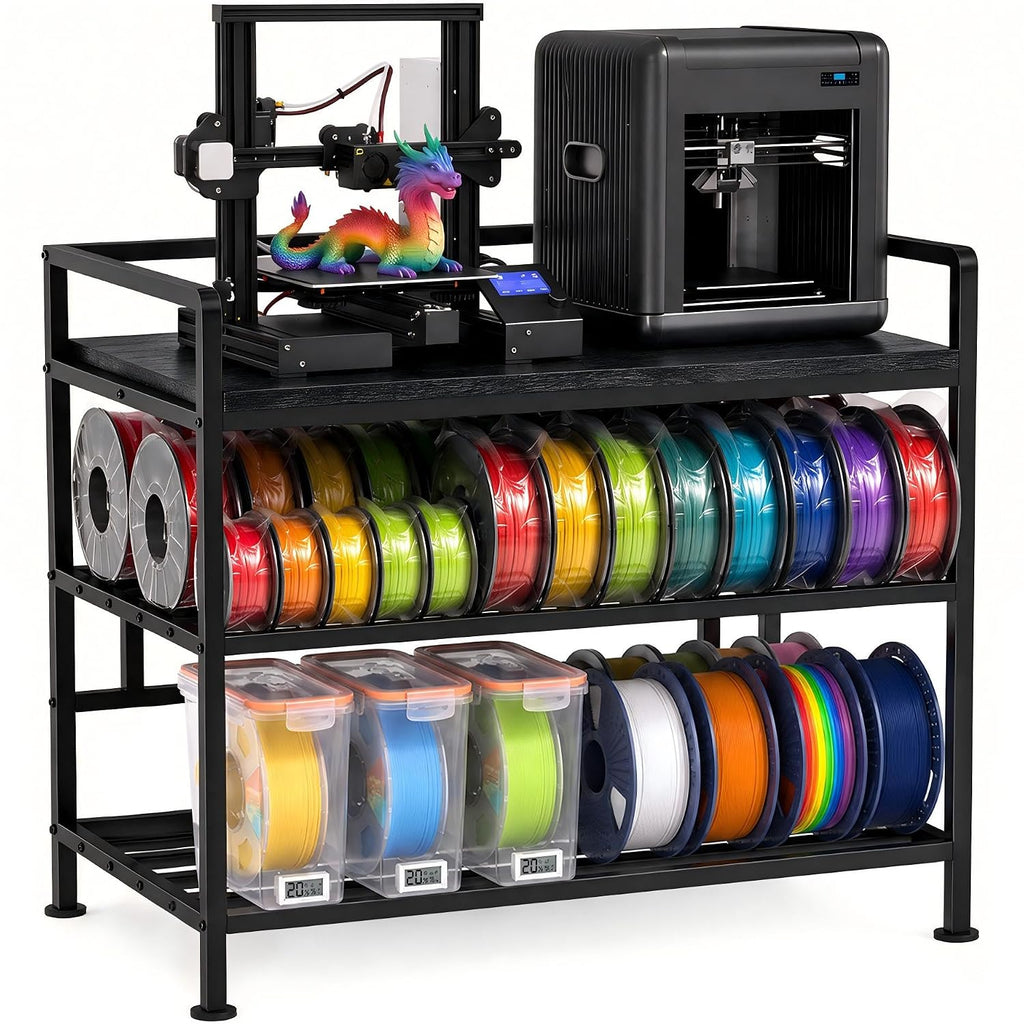 3D Printer Stand with Filament Storage Vibration Elimination Black