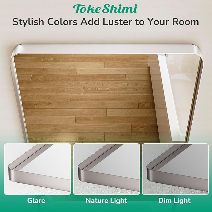 TokeShimi 24x32 Brushed Nickel Bathroom Mirror, Vanity Mirror