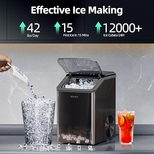 Nugget Ice Makers Countertop, Soft Pebble Ice Machine, Chewable Crushed Pellet