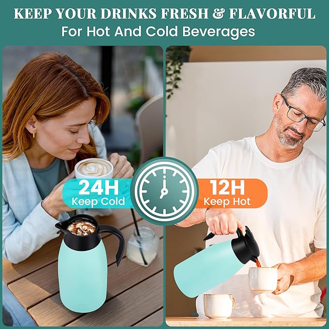 68 Oz Thermal Coffee Carafe, Stainless Steel Insulated Vacuum coffee crafts to