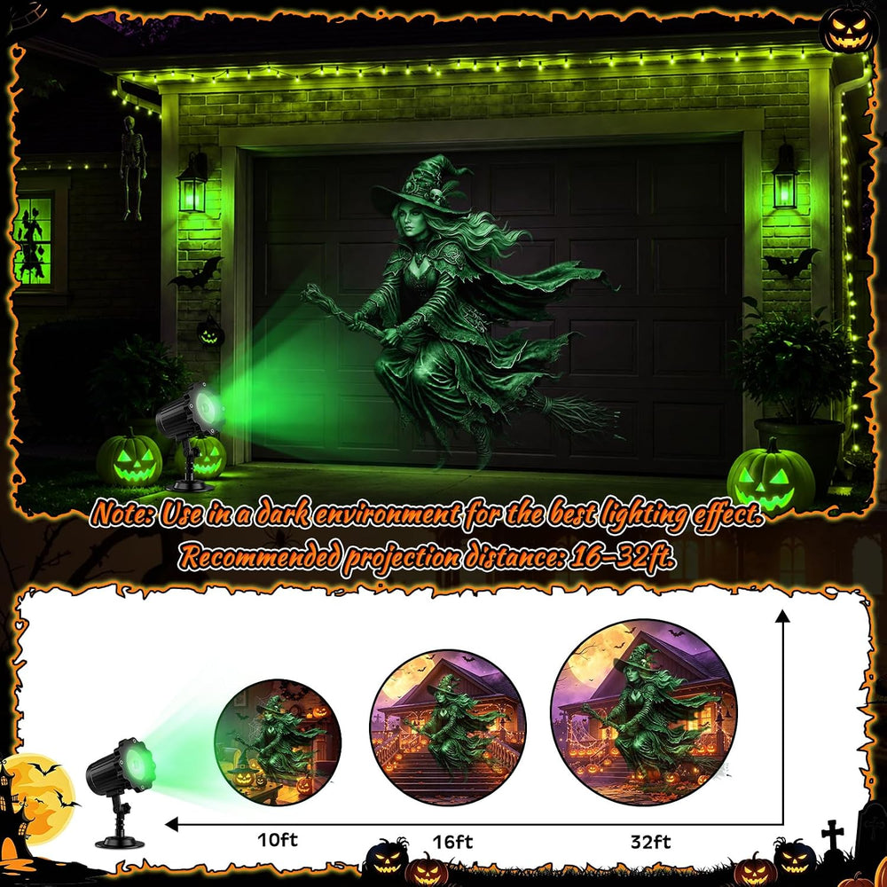 Halloween Projector Light Outdoor 2026 Upgraded Clearer Pattern