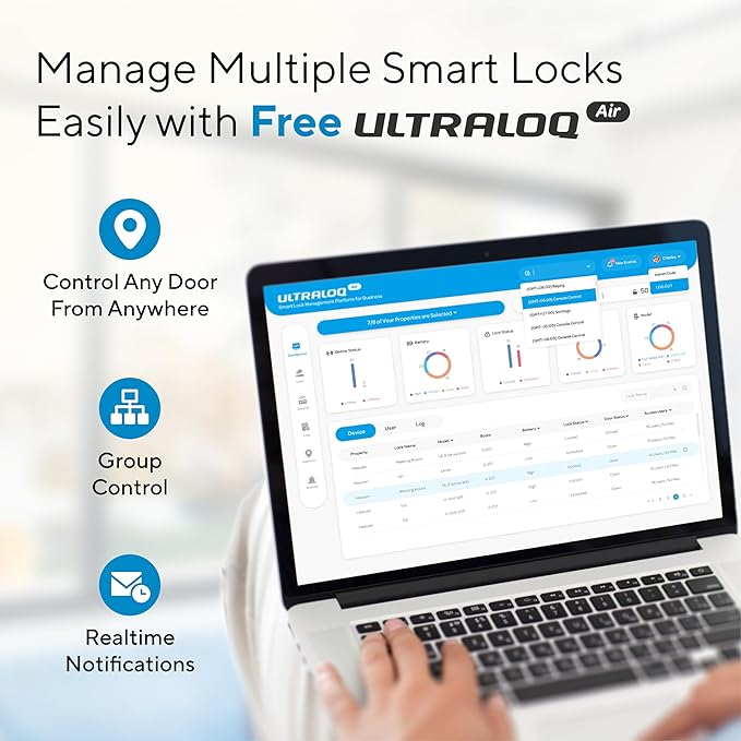 ULTRALOQ 2026 Upgrade Bolt Fingerprint Smart Lock in Black, Biometric Deadbolt