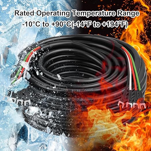 MOOKEERF 14/4 AWG Mini-Split Cable - 250FT 14 AWG 4 Conductor Control Cable