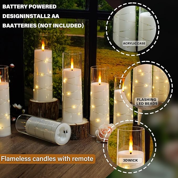 Flickering Flameless LED Candles, Battery Operated Candles 24 Pcs
