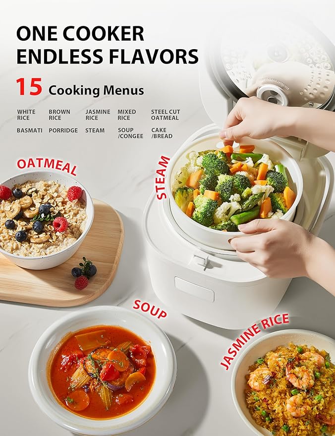 TOSHIBA OriginTaste Rice Cooker 5.5-Cup Uncooked, Fuzzy Logic, 15-in-1 Functions