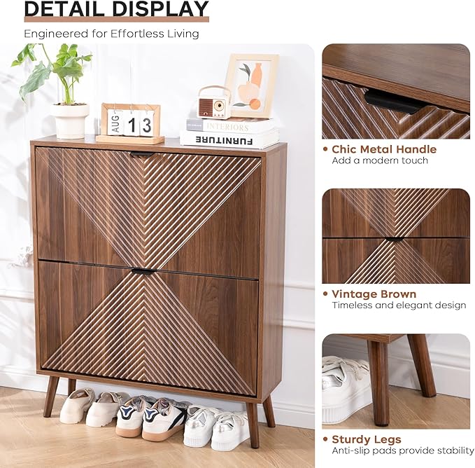 Shoe Cabinet Storage, Farmhouse Freestanding Organizer
