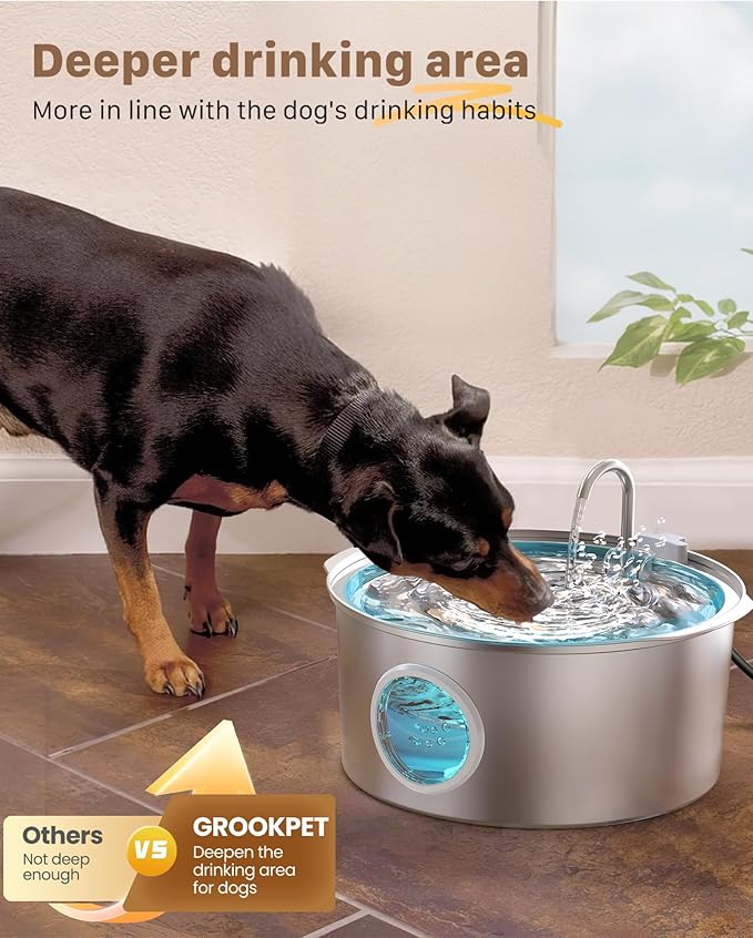 Dog Water Fountain for Large Dogs: Big Cat Water Fountain Stainless Steel