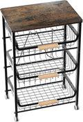 4-Layer Fruit Basket Kitchen Food Organizer and Rack, Stackable Storage Cart