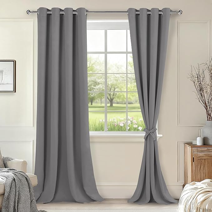 Hiasan Blackout Curtains for Bedroom, 52 x 102 Inches Long