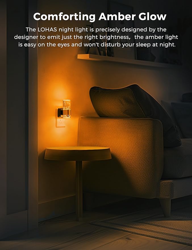 Night lights plug into wall, Amber Night Light
