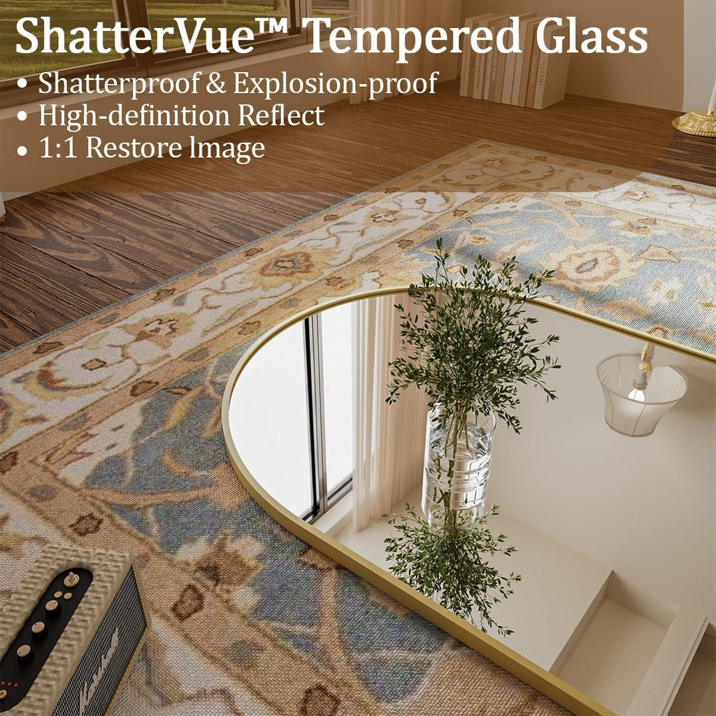 Koonmi 71x28 Arched Full Length Mirror, Floor Mirror with Stand