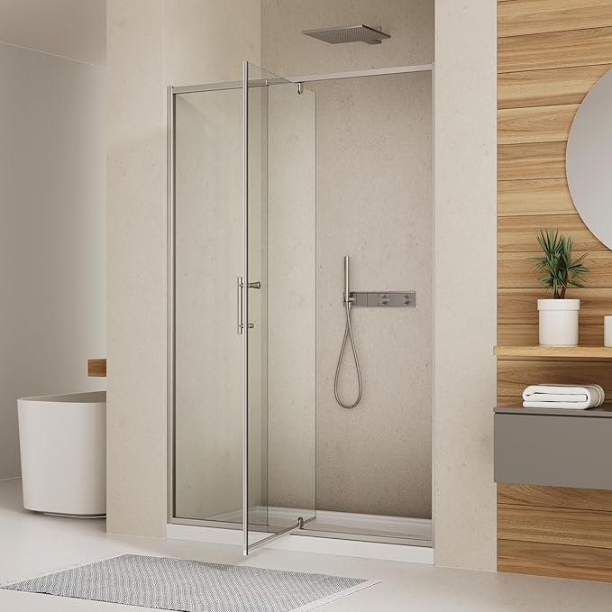50-54" W x 71" H Pivot Swing Glass Shower Door, Pivot Frame Shower Door