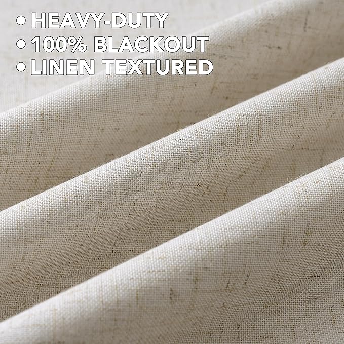 H.VERSAILTEX Linen Curtains 100% Blackout Curtains