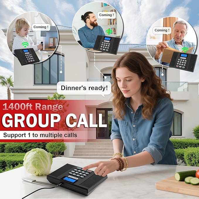 SANZUCO 60D Intercoms Wireless for Home, 18 Channel Home Intercom System