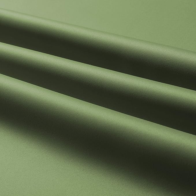 DUALIFE Sage Green Curtains for Bedroom and Living Room 63 Inch Length Thermal