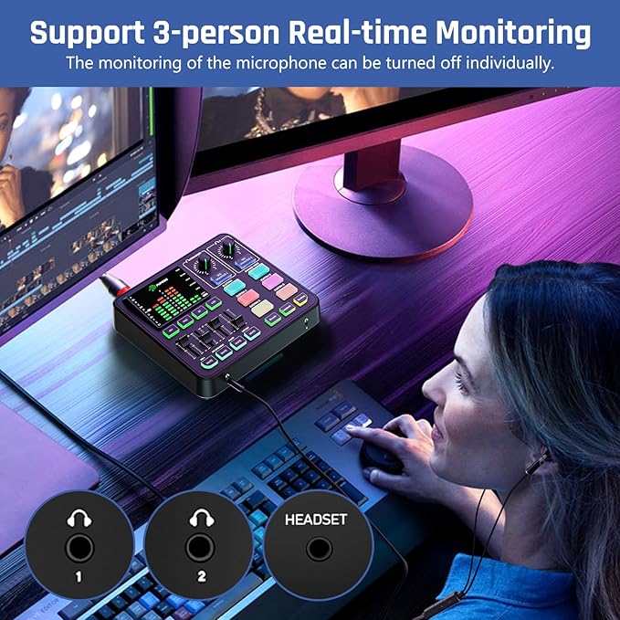 PUPGSIS Gaming Audio Mixer, Audio Interface