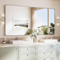 TokeShimi 72x36 Brushed Nickel Bathroom Mirror, Tempered Glass, Bathroom Wall