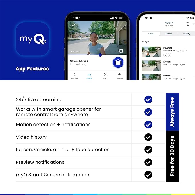 myQ Smart Garage Door Video Keypad